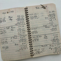 Vintage Spiral Notebook Ledger: 1958