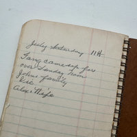 Vintage Spiral Notebook Ledger: 1958