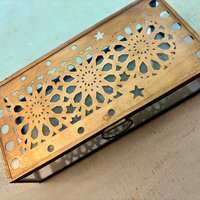 SOLD: Laser Cut Brass and Leaded Glass Box