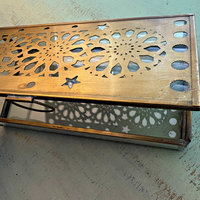 SOLD: Laser Cut Brass and Leaded Glass Box