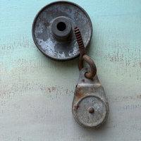 SOLD: Pair of Vintage Metal Pulleys