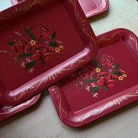 Vintage Floral Tin Tray 