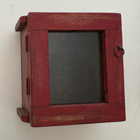 Rustic Teak Wood Clock Box: Red Medium