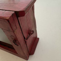 Rustic Teak Wood Clock Box: Red Medium