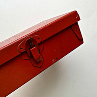SOLD: Vintage Metal Box: Vermilion
