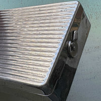 SOLD: Vintage Silver Ribbed Travel Case