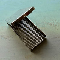 SOLD: Vintage Silver Ribbed Travel Case