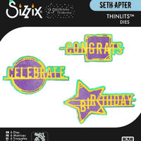 Sizzix Thinlit Dies: Word Wafers Birthday