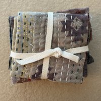 Kantha Stitch Small Scrap Bundle: Earth 1