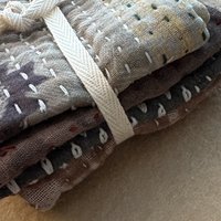 Kantha Stitch Small Scrap Bundle: Earth 1