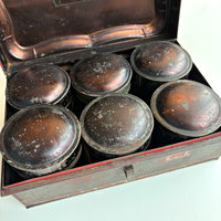 Antique Spice Caddy with Round Tins