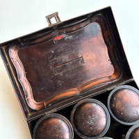 Antique Spice Caddy with Round Tins