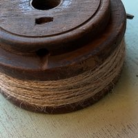 Antique Flat Twine Spool with Scissors
