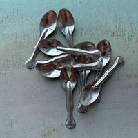 SOLD: Vintage Metal Ice Cream Spoon Set 2