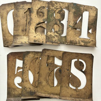 SOLD: 1890 LARGE Brass Numbers Set: 0-9 