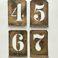SOLD: 1890 LARGE Brass Numbers Set: 0-9 
