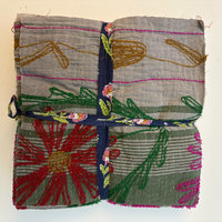 Hand Stitched & Embroidered Kantha Bundle: Large 8