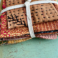 Kantha Stitch Large Scrap Bundle: Sunset 1