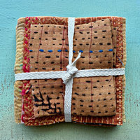 Kantha Stitch Large Scrap Bundle: Sunset 1