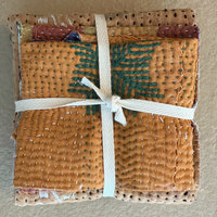 Kantha Stitch Large Scrap Bundle: Terracotta 2
