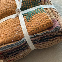 Kantha Stitch Large Scrap Bundle: Terracotta 2