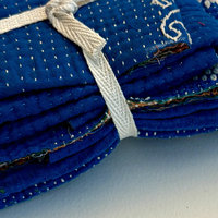 Kantha Stitch Large Scrap Bundle: The Blues