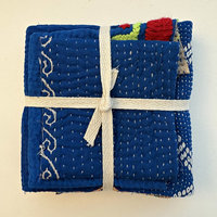 Kantha Stitch Large Scrap Bundle: The Blues