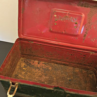 Vintage Rusty Metal Tool Box