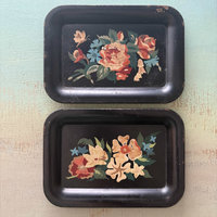 SOLD: Vintage Floral Tray Duo