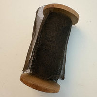 SOLD: Vintage Wooden Spool Wrapped with Rusted Mesh
