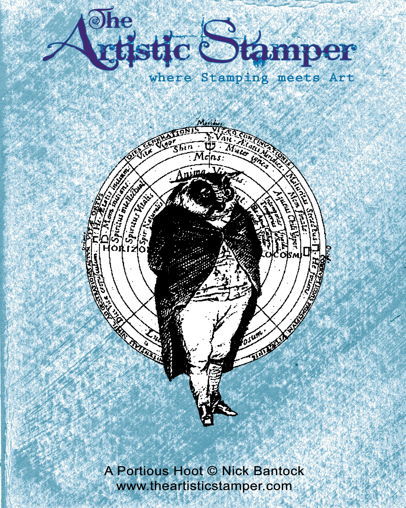 Nick Bantock Cling Rubber Stamp: A Portious Hoot