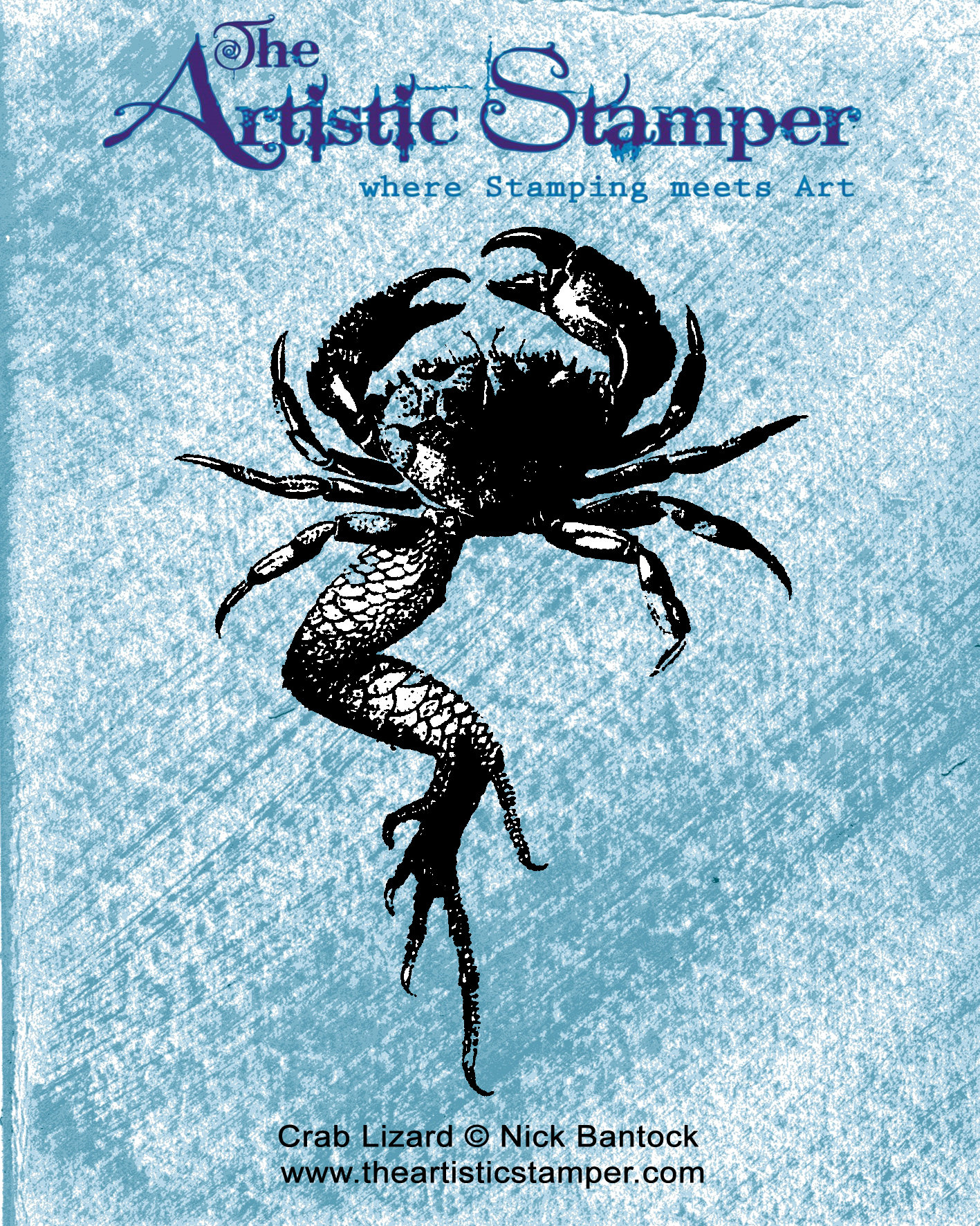 Nick Bantock Cling Rubber Stamp: Crab Lizard