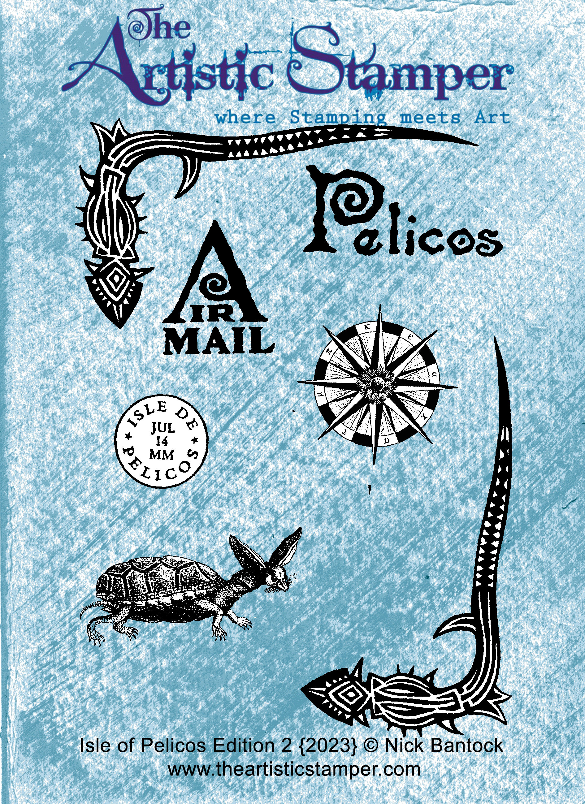 Nick Bantock Cling Rubber Stamp Set: Isle of Pelicos Edition 2 (2023)