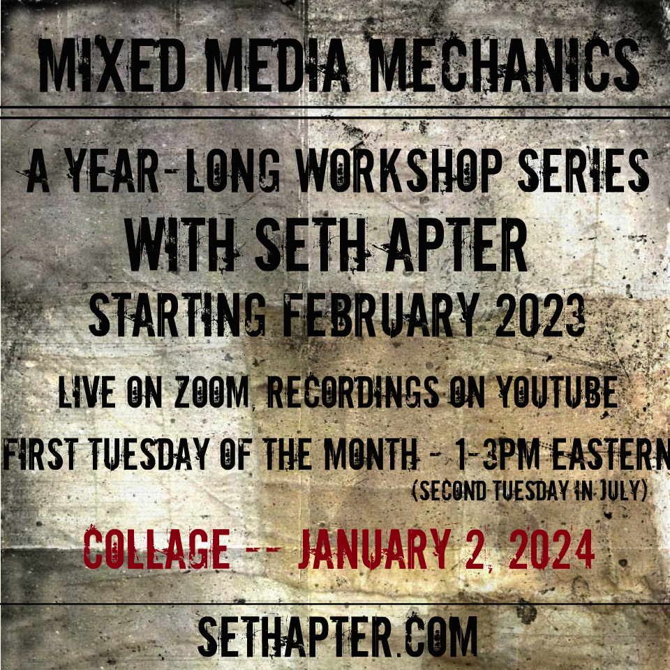 Mixed Media Mechanics: January 2024 Collage