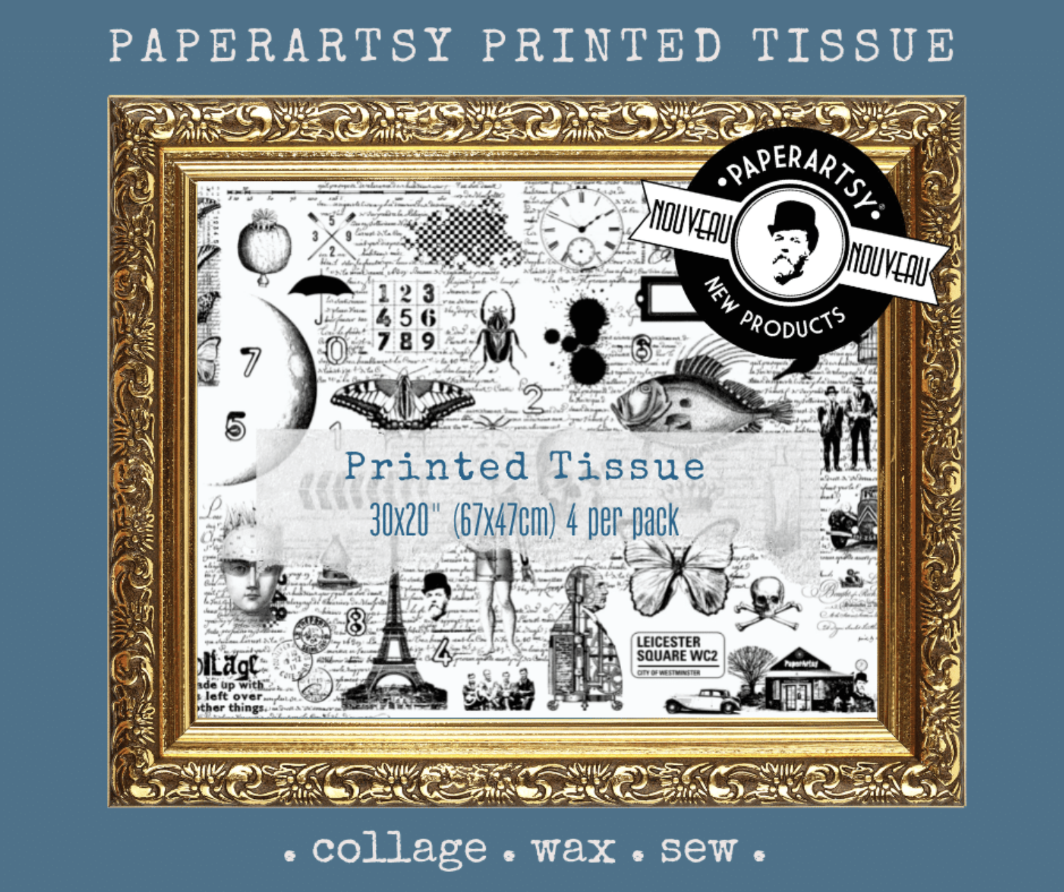 PaperArtsy Printed Tissue Collage Paper: Hot Picks