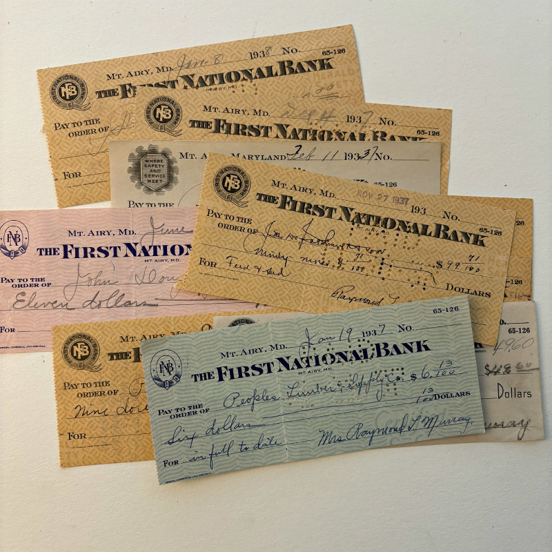 Original Ephemera: 1923-1937 Check Set