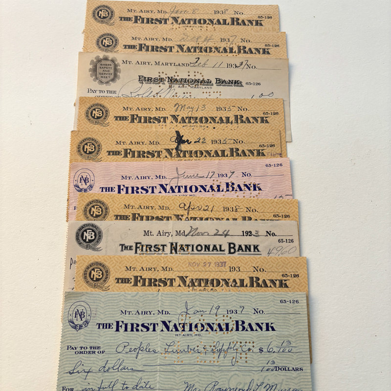 Original Ephemera: 1923-1937 Check Set