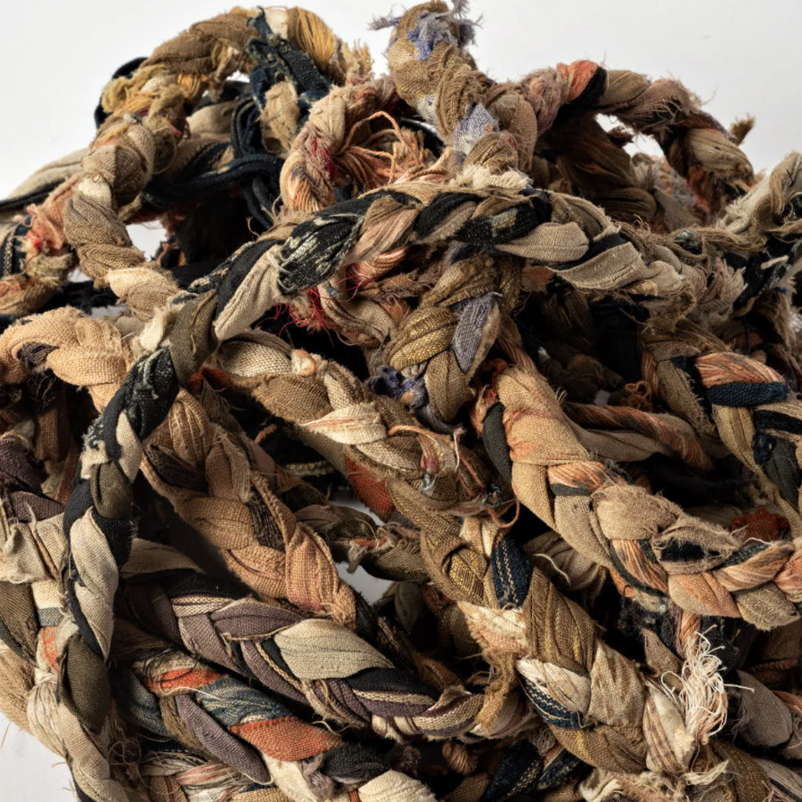 Antique Japanese Cotton Braid Rope: 1 Yard