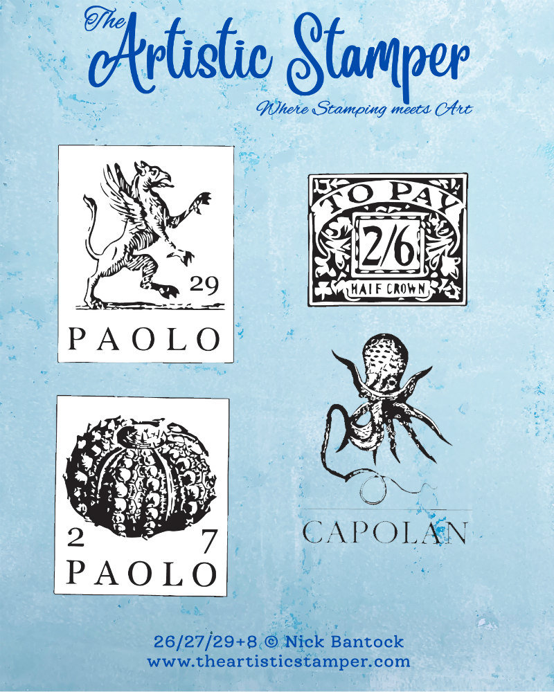 Nick Bantock Cling Rubber Stamp: 26/27/29+8