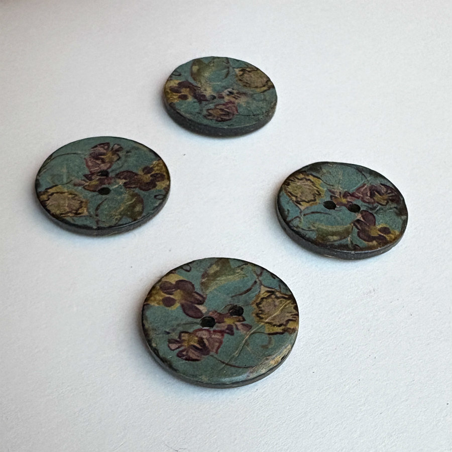 SOLD: Coconut Shell Buttons Set of 4