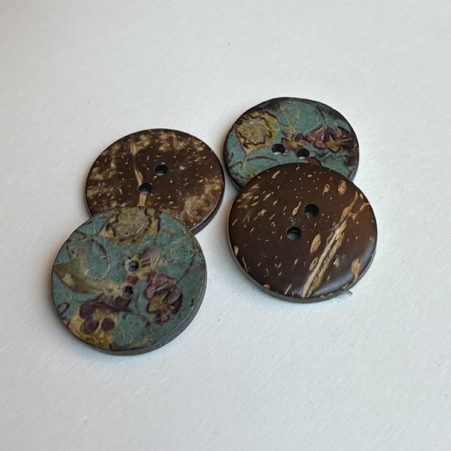 SOLD: Coconut Shell Buttons Set of 4
