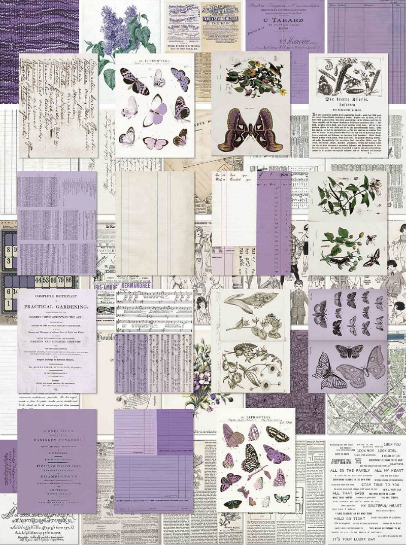 RESTOCKED: 49 and Market Collage Sheet Pack: Lavender