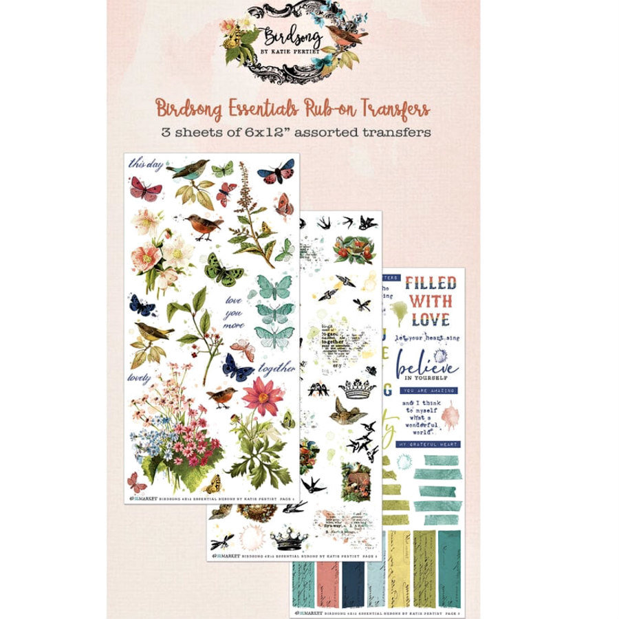 49 and Market Essentials Rub-On Set: Birdsong