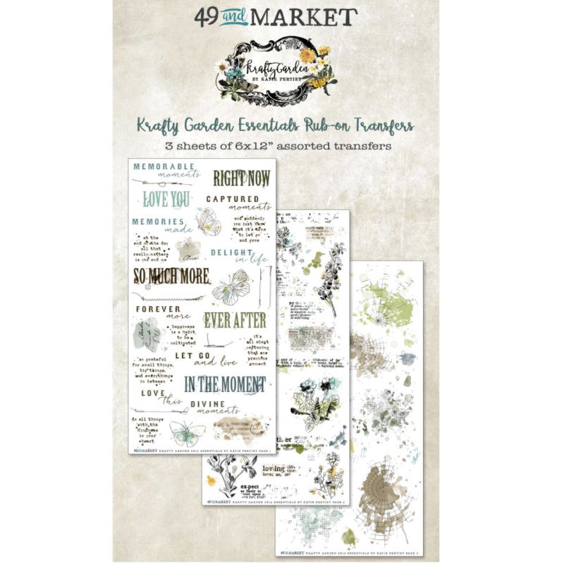 49 and Market Rub-On Set: Krafty Garden