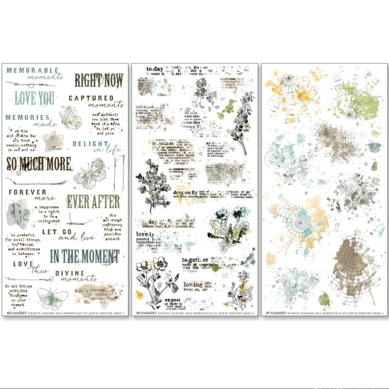 49 and Market Rub-On Set: Krafty Garden