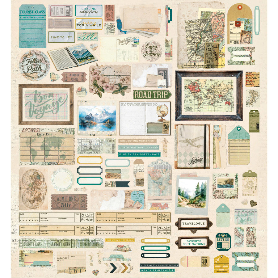 49 And Market Die Cuts: Travel Diaries