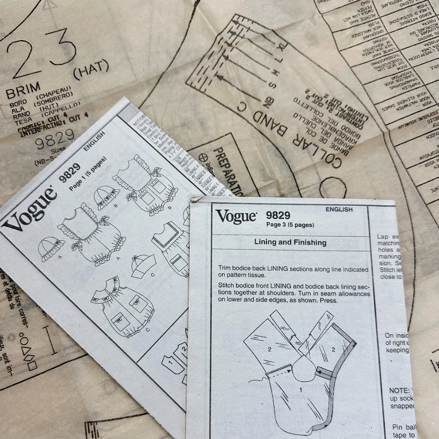 Vintage Sewing Patterns & Instruction Pack