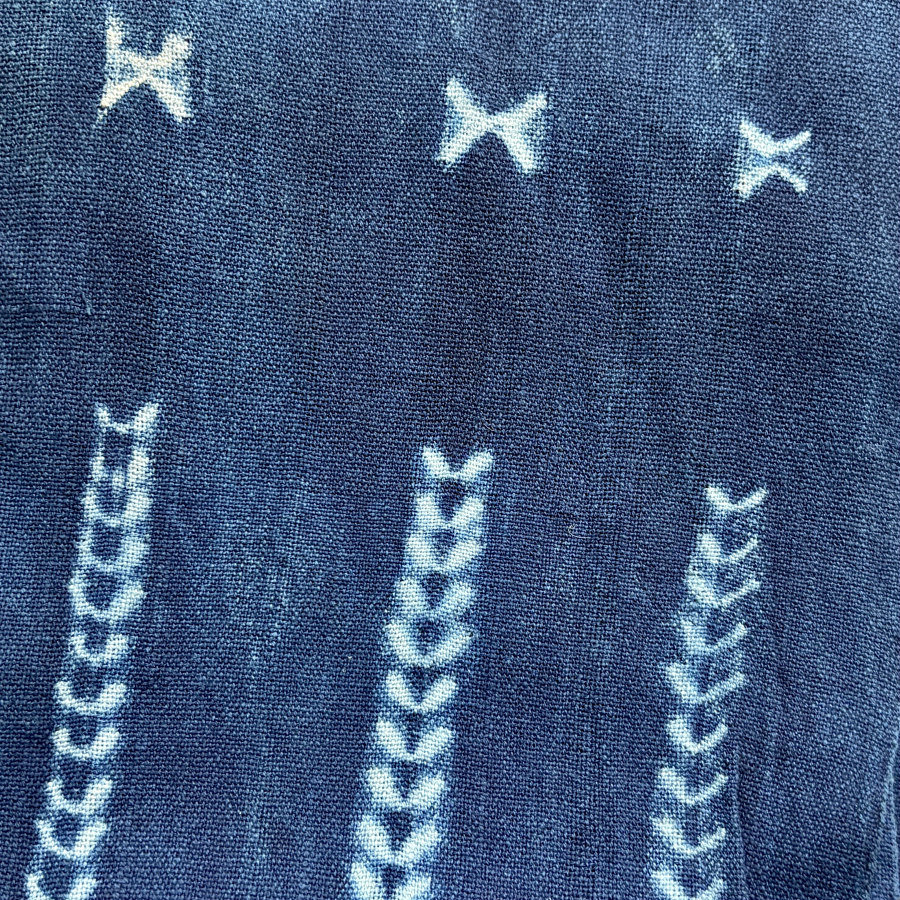 African Indigo Rustic Cloth/Scarf/Runner: Dark