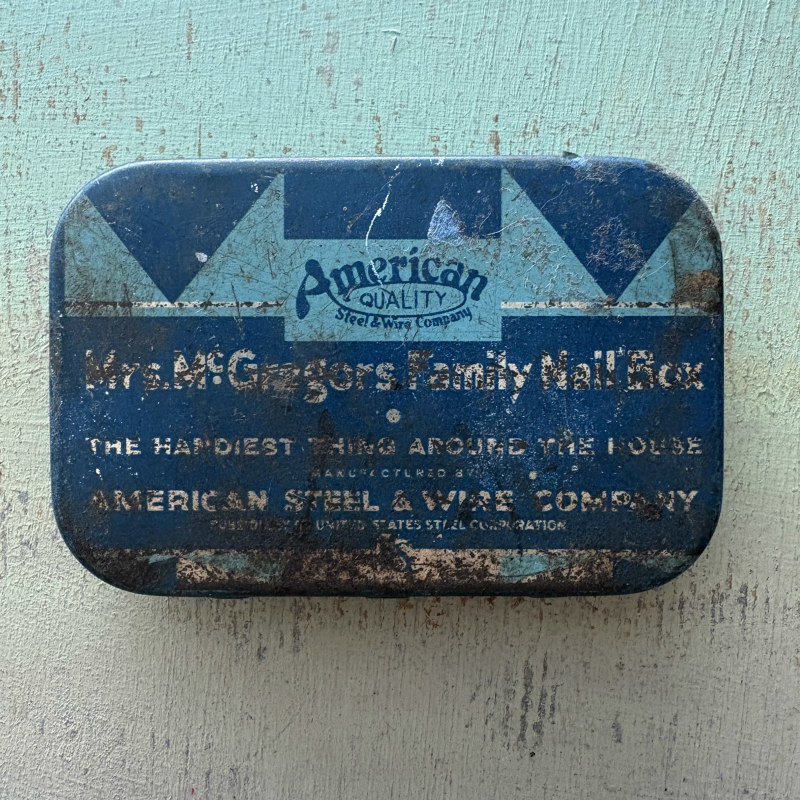 SOLD: Vintage American Steel & Wire Tin