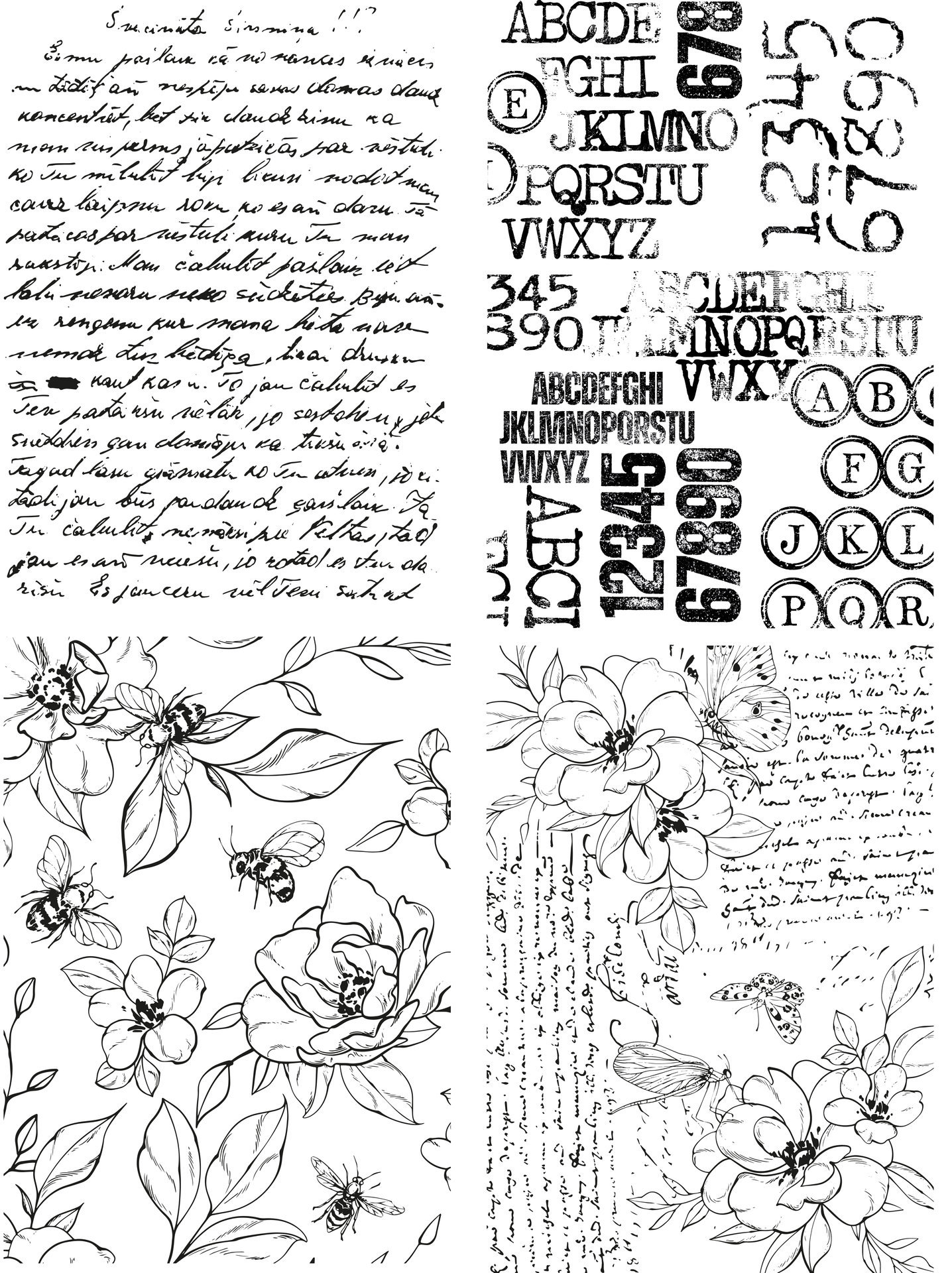 TEXT(ures) Decoupage Papers: Beneath the Brambles